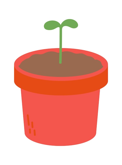 Sprout in a pot Vector illustration