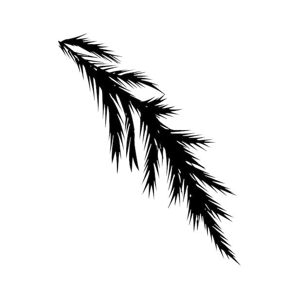 Spruce twig black silhouette vector illustration