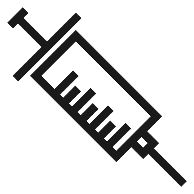 Spuitlijnpictogram Medisch schotsymbool Injectieteken