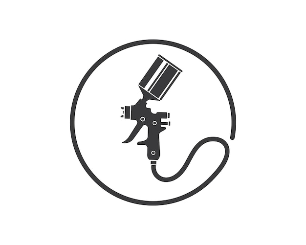 Spuitpistool verf logo pictogram vector illustratie ontwerp
