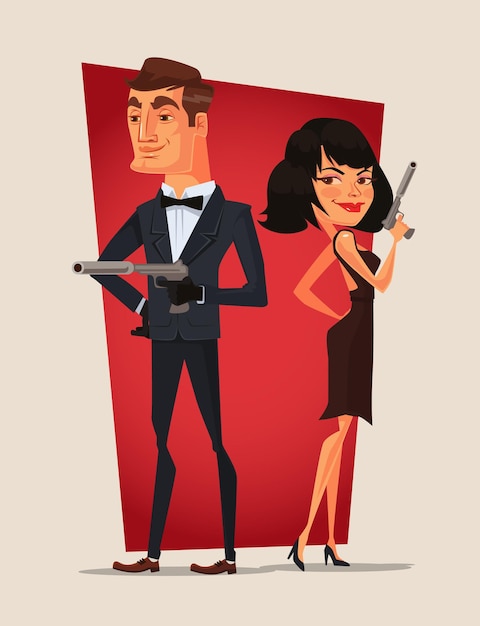 Spy couple characters.