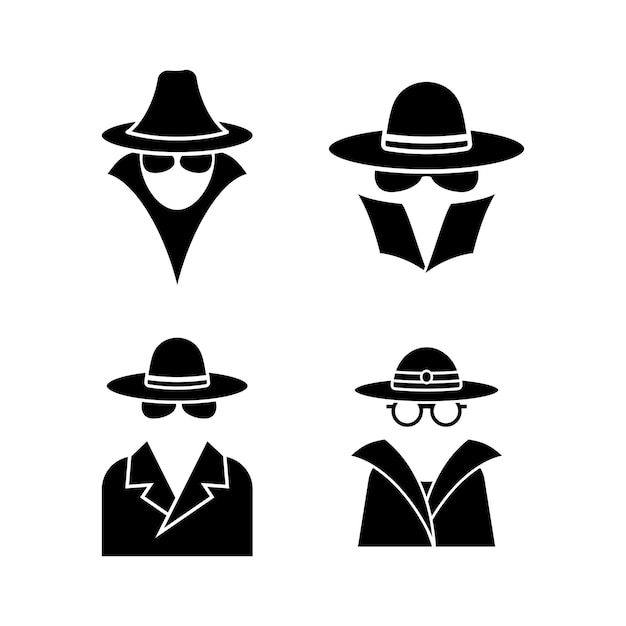 Spy icon set design illustration isolated