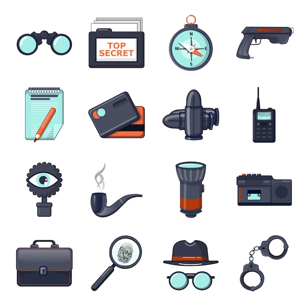 Spy icons set