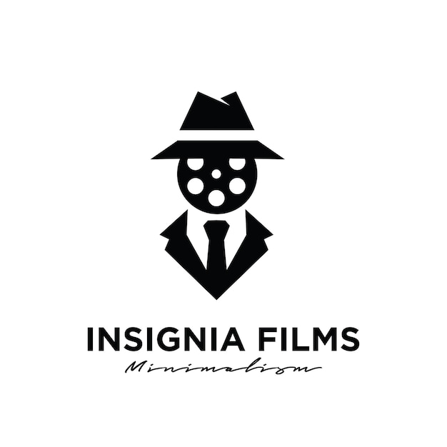 Spy secret film Studio Cinema movie Film Production logo design vector icon illustration