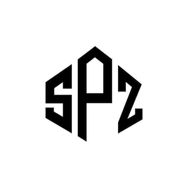 Vector spz letter logo ontwerp met veelhoek vorm spz veelhoek en kubus vorm logo ontwerp spz zeshoek vector logo sjabloon witte en zwarte kleuren spz monogram bedrijf en vastgoed logo