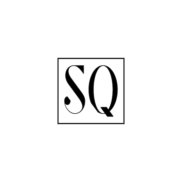 Vector sq monogram logo design letter text name symbol monochrome logotype alphabet character simple logo