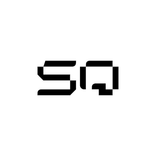 SQ monogram logo ontwerp letter tekst naam symbool monochrome logotype alfabet karakter eenvoudig logo
