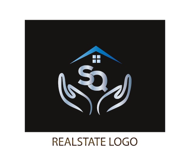 Vector sq real estate logo design template