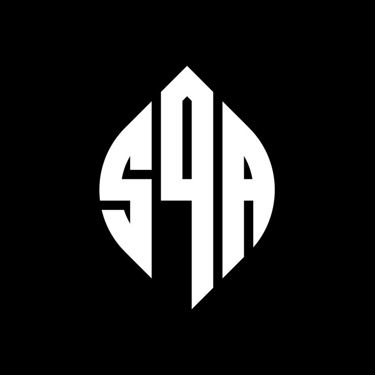 Vector sqa circle letter logo design with circle and ellipse shape sqa ellipse letters with typographic style the three initials form a circle logo sqa circle emblem abstract monogram letter mark vector