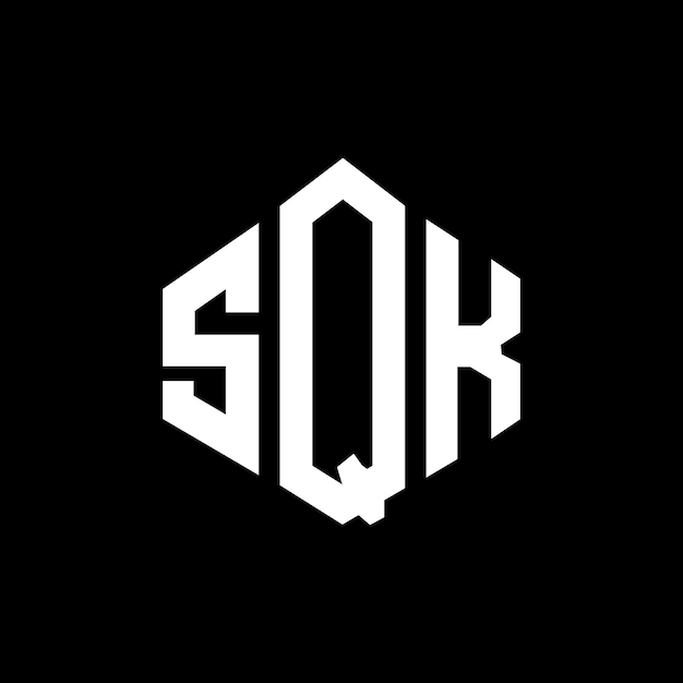 Vector sqk letter logo ontwerp met veelhoek vorm sqk veelhoek en kubus vorm logo ontwerp sqk zeshoek vector logo sjabloon witte en zwarte kleuren sqk monogram bedrijf en vastgoed logo