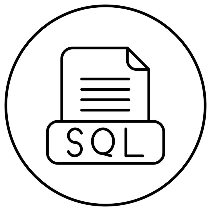 Vector sql 파일 아이콘 터 이미지는 컴퓨터 프로그래밍에 사용할 수 있습니다.