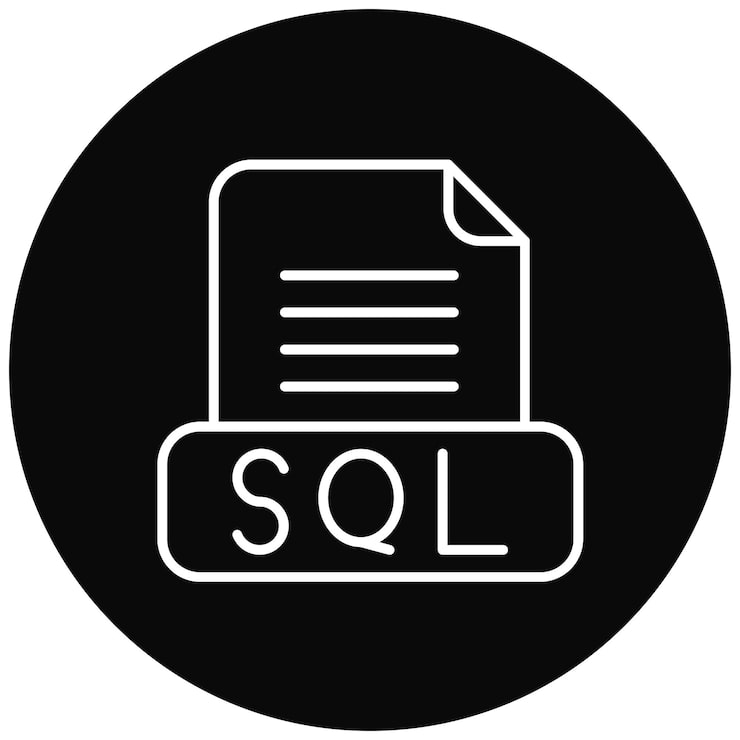 Vector sql 파일 아이콘 터 이미지는 컴퓨터 프로그래밍에 사용할 수 있습니다.