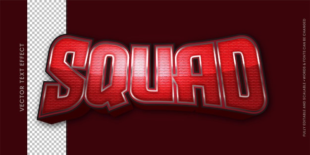 Squad gaming text editable 3d style text effect