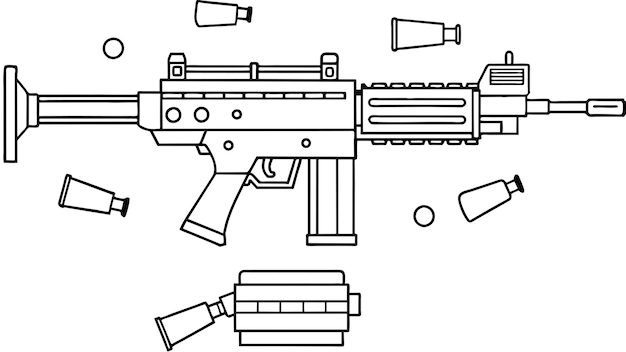 Вектор Иллюстрация векторной графики отряда пулеметов формат исходного файла eps дизайн значка масштабирования без потерь