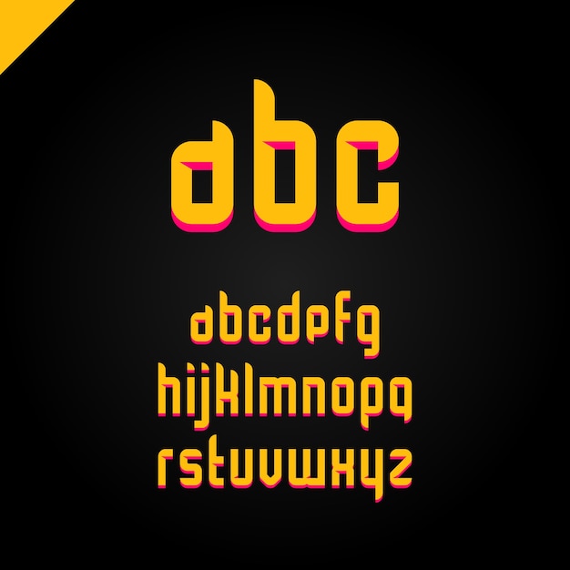 사각형 알파벳 간단한 글꼴 및 문자 세트