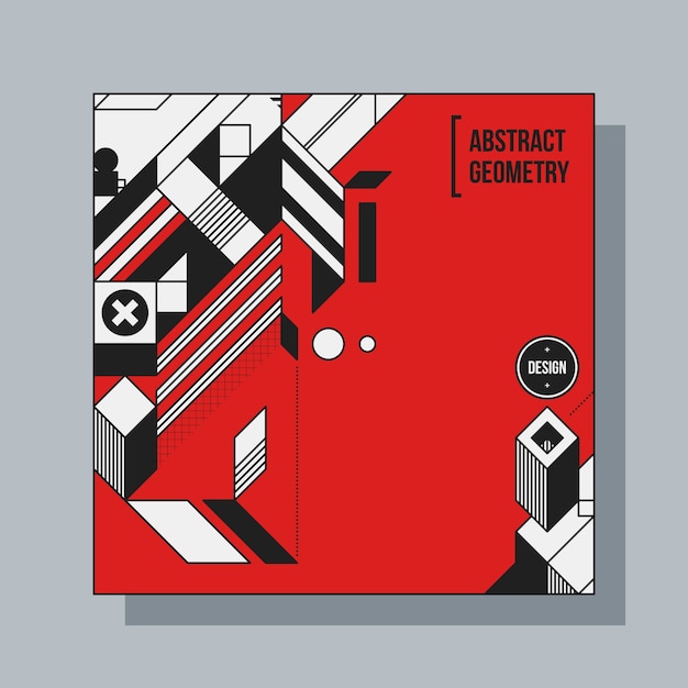 square background design template with abstract geometric elements. useful for cd covers, advertising and posters.