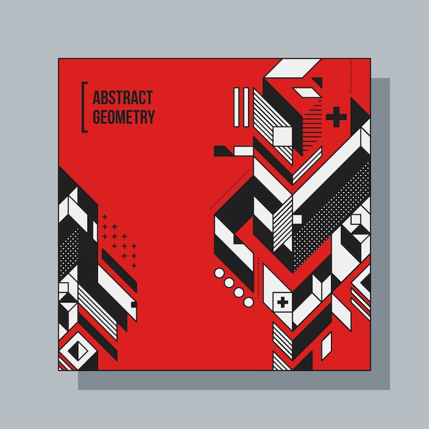 square background design template with abstract geometric elements. useful for cd covers, advertising and posters.