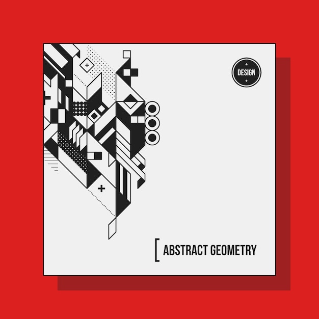 Квадратный шаблон дизайна фона с абстрактными геометрическими элементами. полезно для обложек cd, рекламы и плакатов.