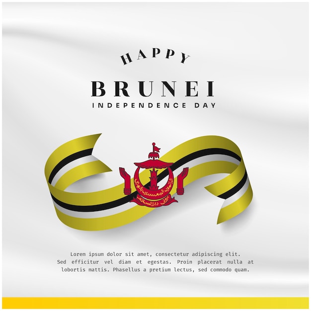 Square Banner illustration of Brunei Darussalam independence day celebration with text space Vector illustration