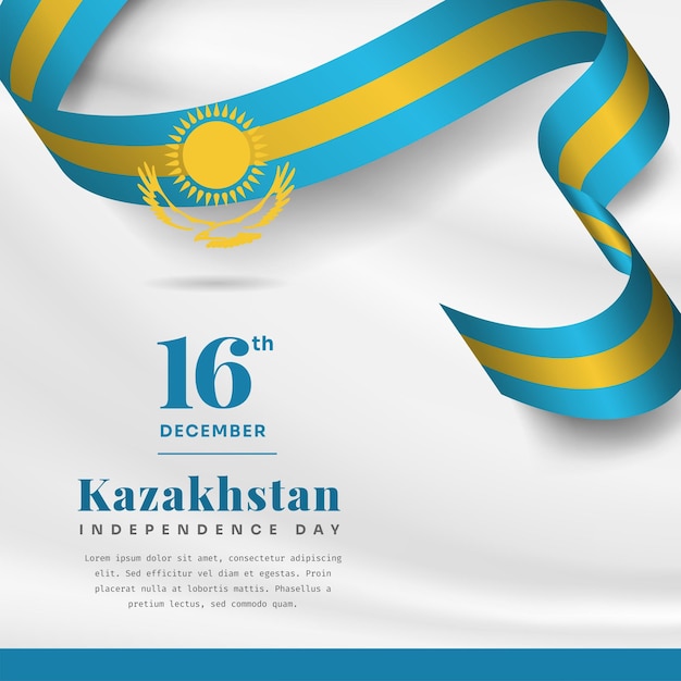 Square Banner illustration of Kazakhstan independence day celebration with text space Vector illustration