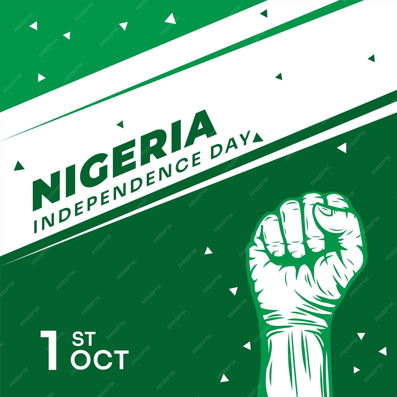 Premium Vector Square banner illustration of nigeria independence day