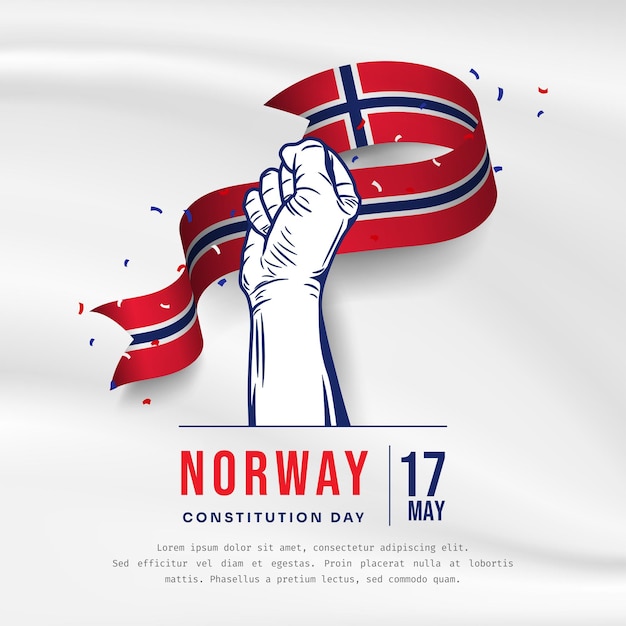 Square Banner illustration of Norway independence day celebration with text space Vector illustration