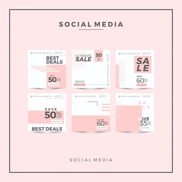 Vector square banner for instagram, best deals for fashion shops