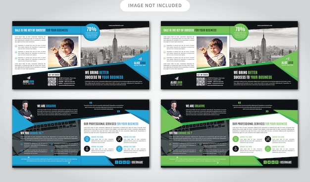 Square bi-fold brochure template