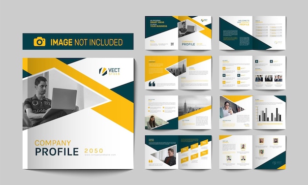 Vector square bifold brochure design template