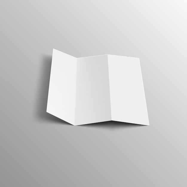 Vector square blank open three fold brochure or leaflet