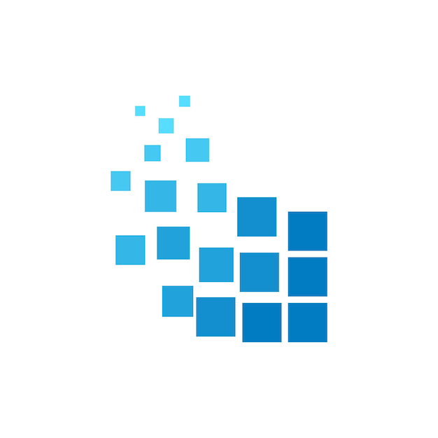 Square Blue Pixel Abstract Logo Template Illustration Design Vector EPS 10