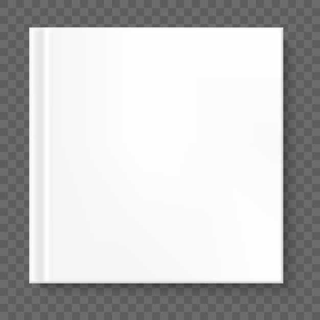 透明な背景の正方形の本の表紙。そしてまた含まれています