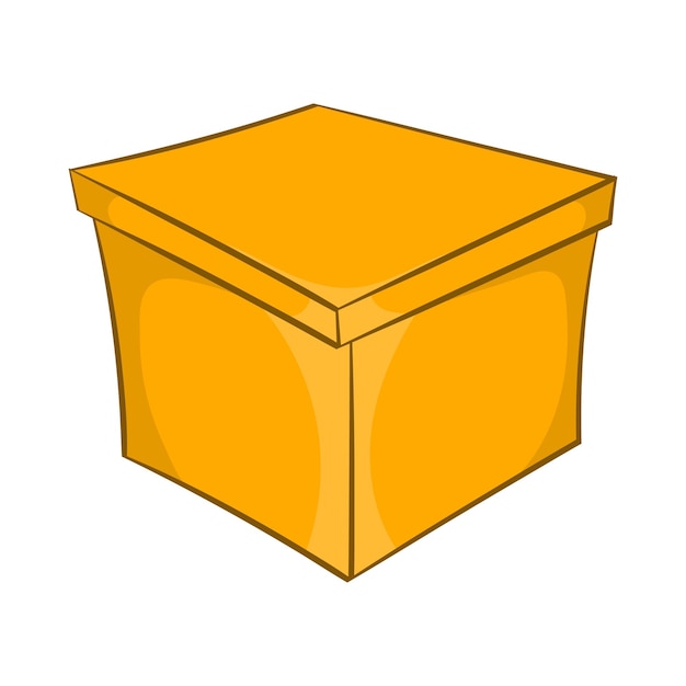 ベクトル square box icon in cartoon style isolated on white background production and packaging symbol
