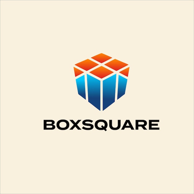 Square Box Logo современный синий и оранжевый