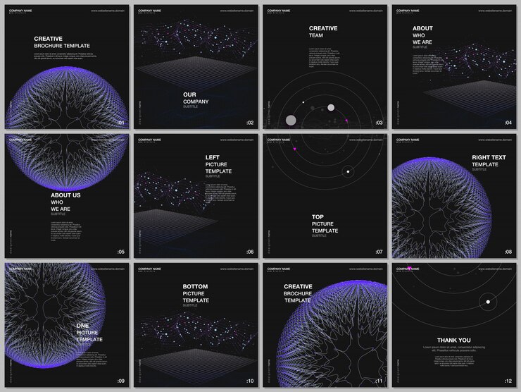 Vector square brochure design templates 