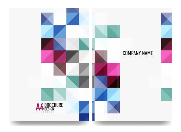 Square business a4 brochure cover design flyer annual report Vector background