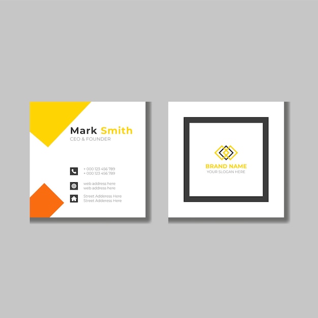 Vector square business card design