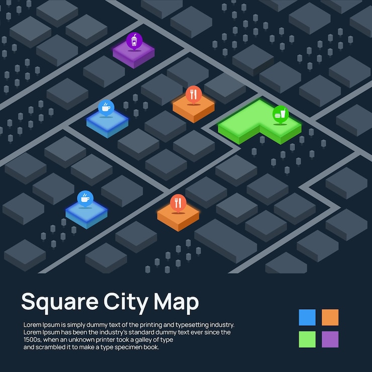 Vector square city map