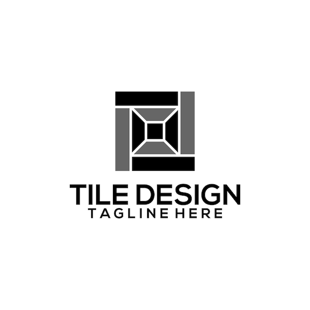 タイルのロゴのベクトルの正方形の概念。モダンなタイルのロゴのテンプレート