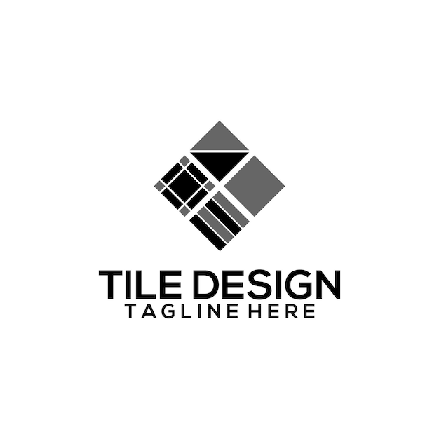 タイルのロゴのベクトルの正方形の概念。モダンなタイルのロゴのテンプレート