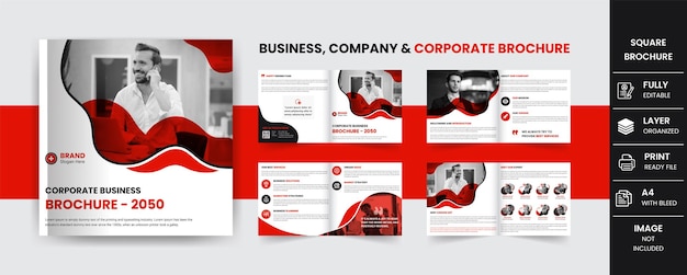 Square creative business corporate identity company brochure design