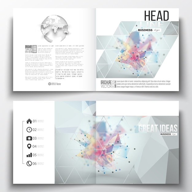 Vector square design brochure templates