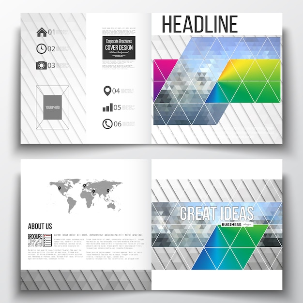 Vector square design templates for brochure