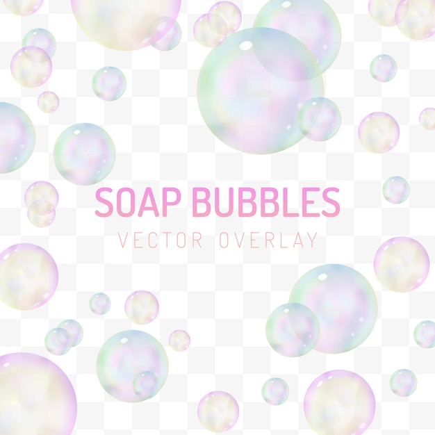 Square dreamy soap bubbles overlay