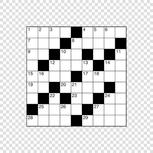 Vector square empty crossword grid template for your design