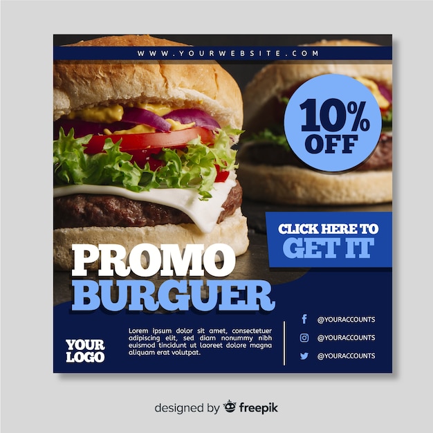 Square food banner