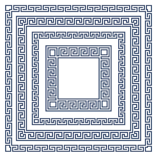 Square frame with greek ornament, meander style pattern