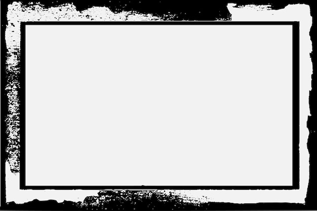 Квадратная рамка с гранжевым орнаментом из черных чернил по краям на белом фоне в векторном формате EPS B