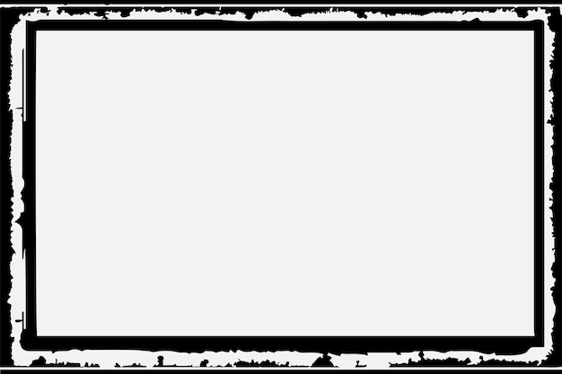 Квадратная рамка с гранжевым орнаментом из черных чернил по краям на белом фоне в векторном формате EPS