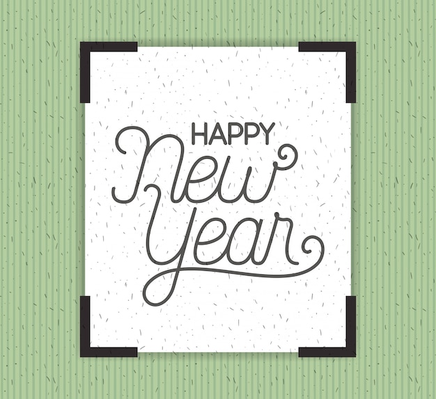 square frame with happy new year lettering